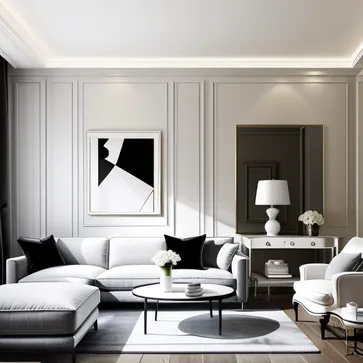 Modern, French style living room