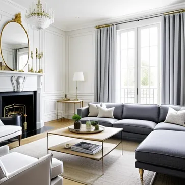 Modern, French style living room