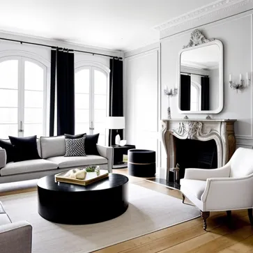 Modern, French style living room