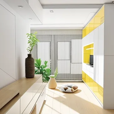 living room,modern minimalism style,sunny